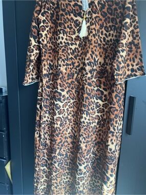 Leopard Print Maxi Dress in Brown & Black jalabya abaya modest